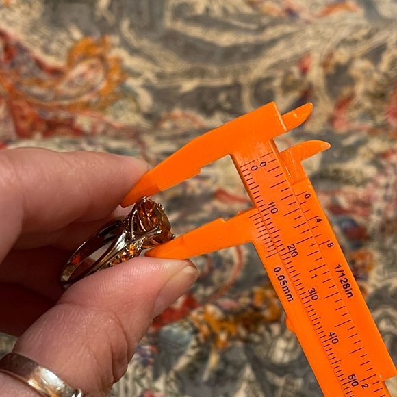 💕💕Mederia citrine and orange sapphires ring - Picture 16 of 16